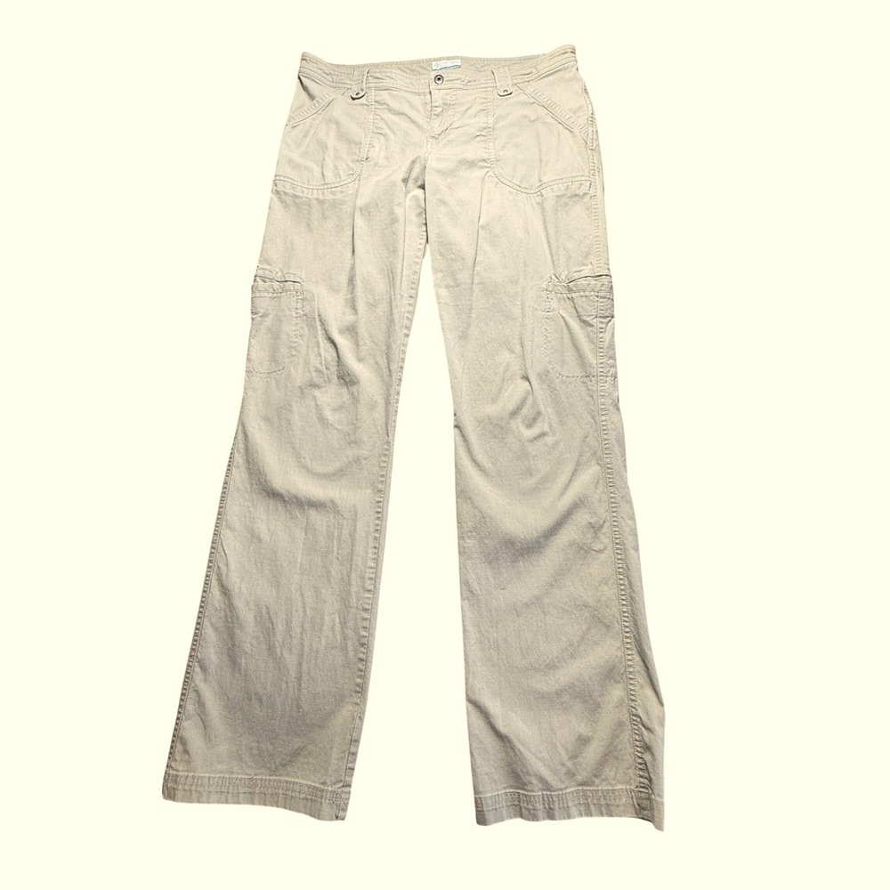 Columbia Cargo Pants Women's Size 12 Long Outdoor Hiking Utility Pants Tan Beige